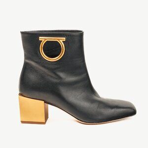 Salvatore Ferragamo Albiano Black Leather Ankle Boots